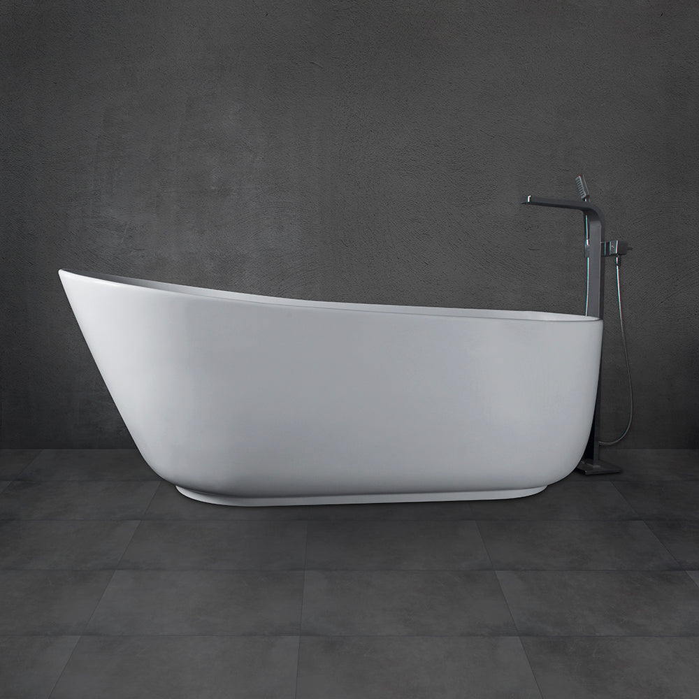 59" White artificial stone bathtub