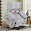 Electric Power Recliner Chair With Massage For Elderly ,Remote Control Multi-function Lifting, Timing, Cushion Heating Chair With Side Pocket Light Grey