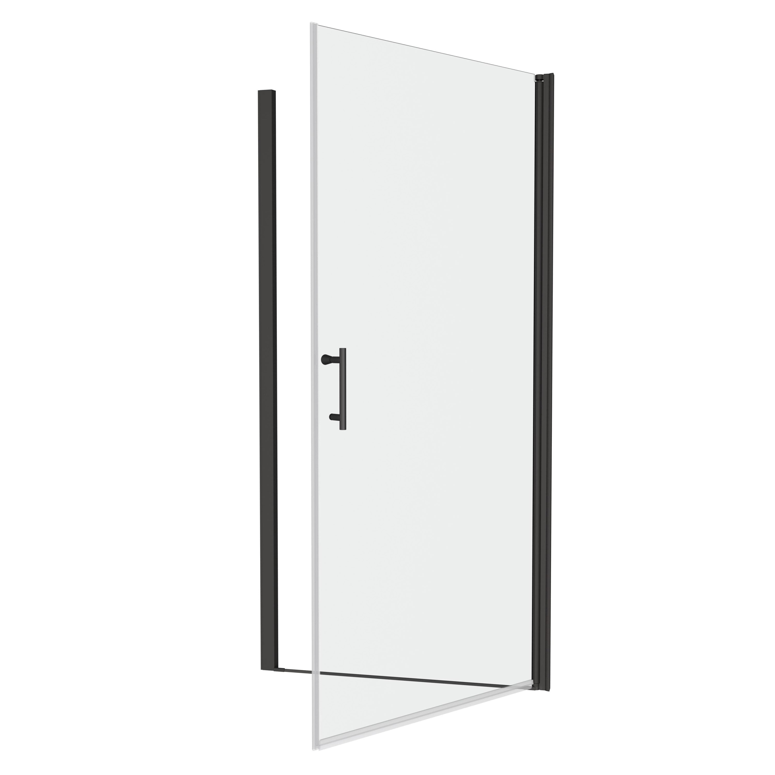 Matted Black 2872 Pivot Shower Door: 28"W x 72"H, 1/4" Tempered Glass