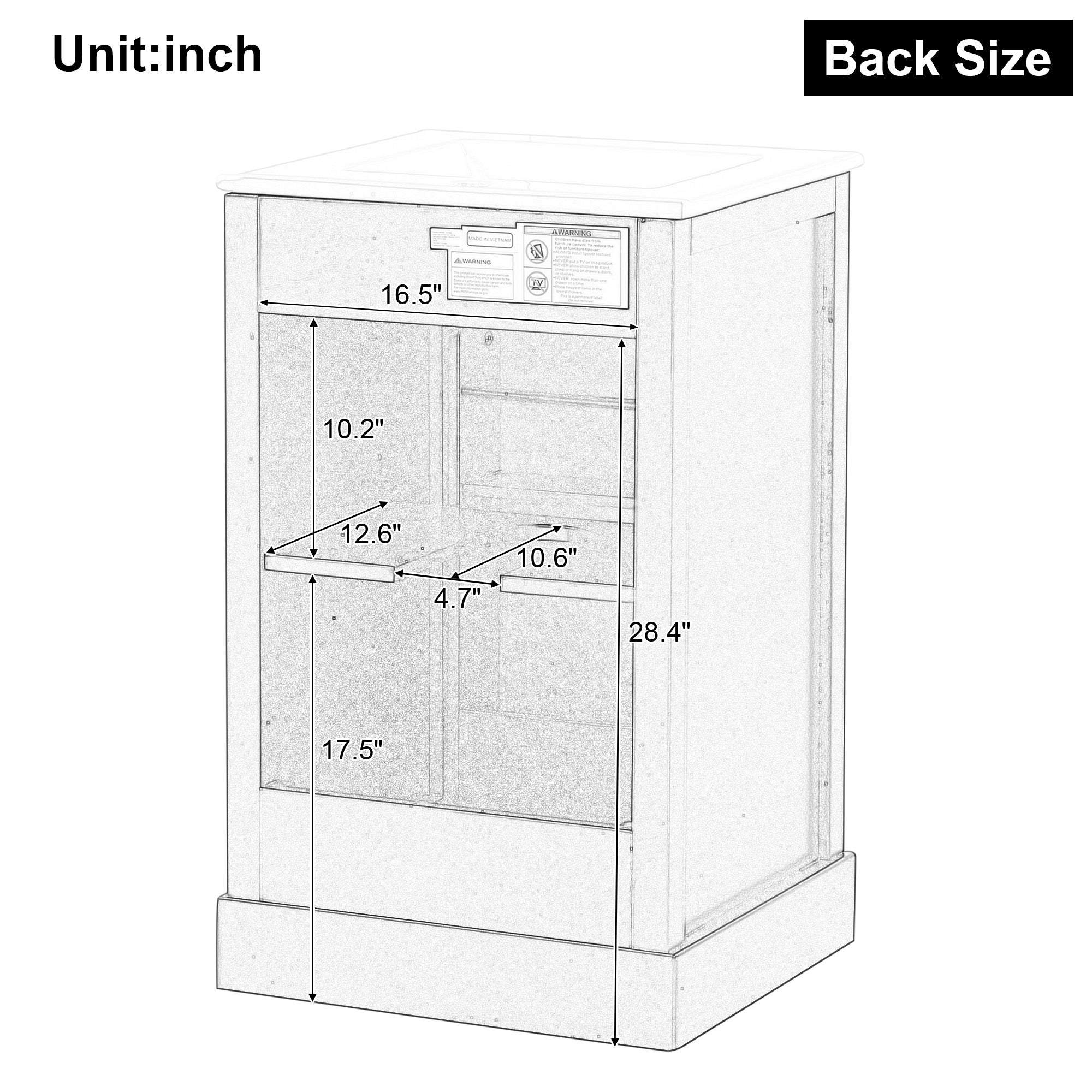 20" Bathroom Vanity with Sink, Bathroom Cabinet with Soft Closing Door, Storage Rack and Adjustable Shelve, Black