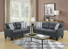 Living Room Furniture 2pc Sofa Set Sofa And Loveseat Charcoal Glossy Polyfiber Plywood Solid pine