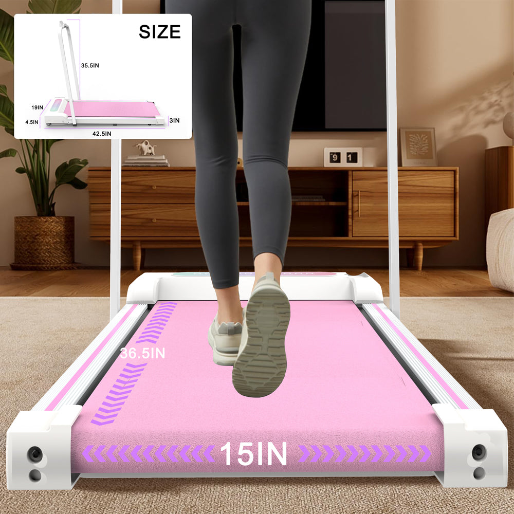 Under Desk Treadmill, Walking Pad, 2 in 1 Portable Treadmill with Handle Remote Control LED Display, Walking Jogging Machine for Home Office Use