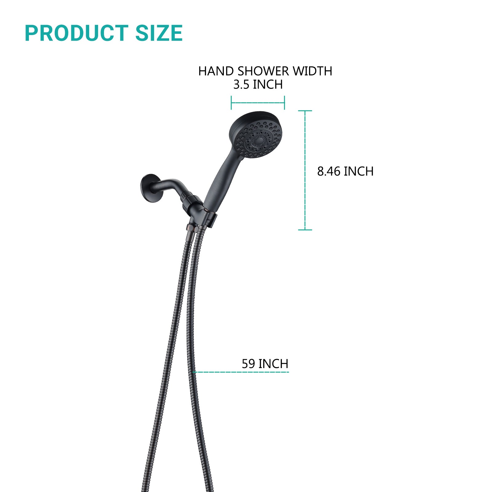 5 Mode Adjustable Settings Handheld Shower Head with Hose High Pressure Shower Heads