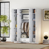 4-Door Wardrobe with 1 Drawer and Top Cabinet , White