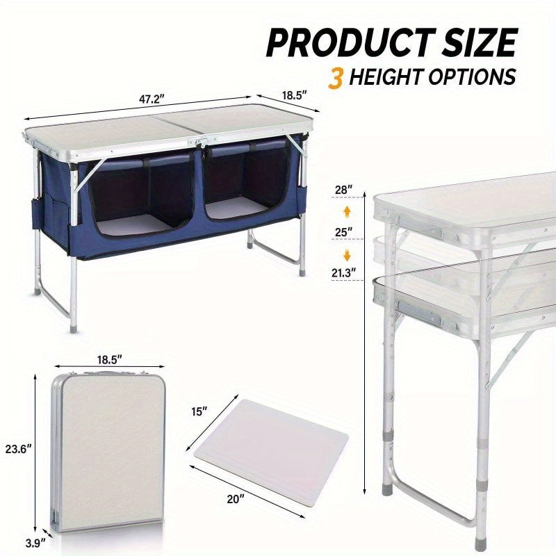 Camping Kitchen Station Outdoor Camping Tables Portable Camp Cook Table