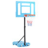 Soozier Poolside Basketball Hoop Stand, 36.5"-48.5" Height Adjustable Portable Hoop System w/ Clear Backboard & Fillable Base for Whole Family, Blue, Black, Red