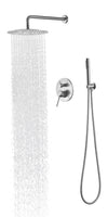 Shower System, Wall Mounted Shower Faucet Set for Bathroom with High Pressure 10" Stainless Steel Rain Shower head Handheld Shower Set, 2 Way Pressure Balance Shower Valve Kit, Brushed Gold