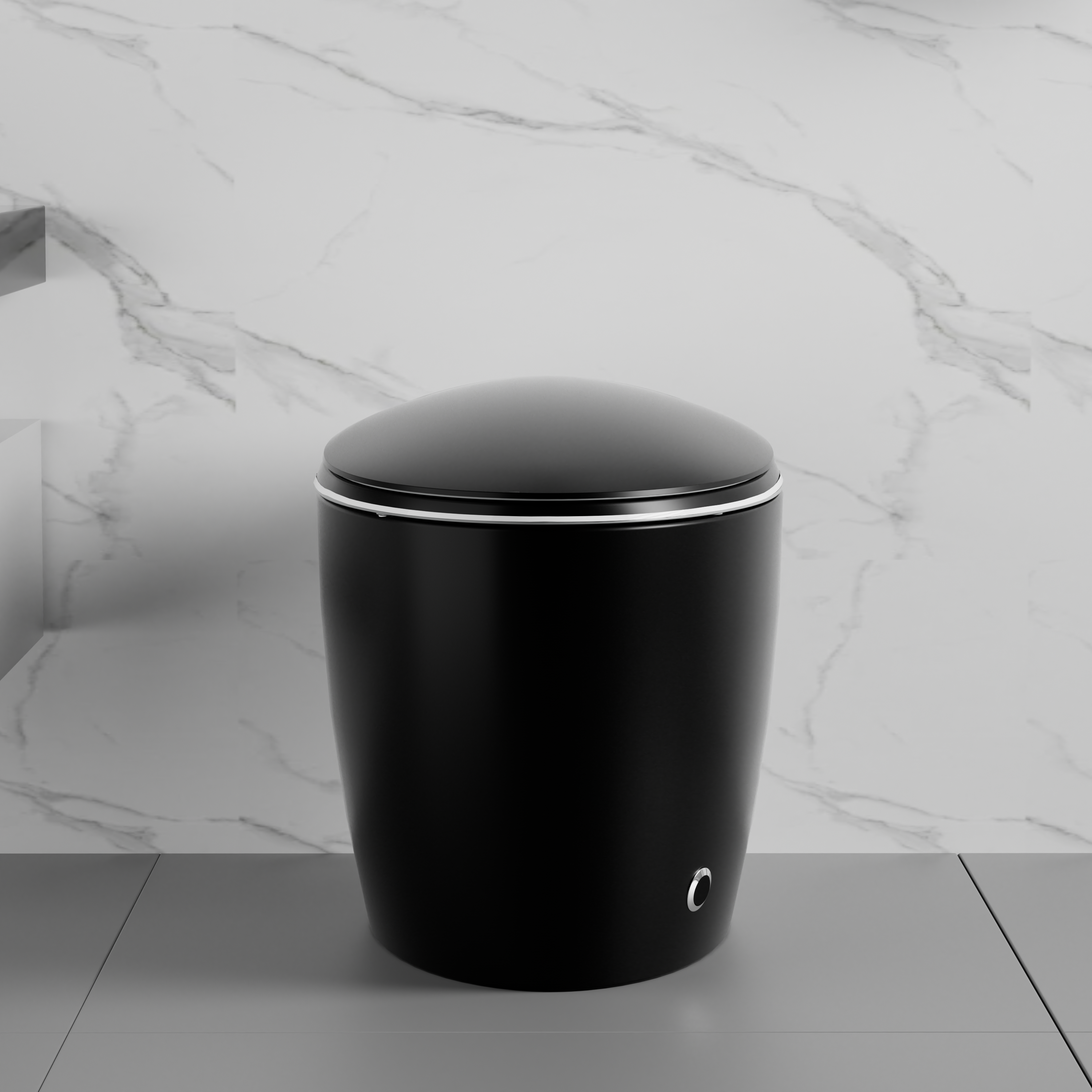 Unique Smart Toilet with Bidet Built In, Intelligent One Piece Toilet For Modern Bathroom, Auto Open/Close Seat, Foot Sensor, LED Display,Night Light, Warm Water & Dryer, Black