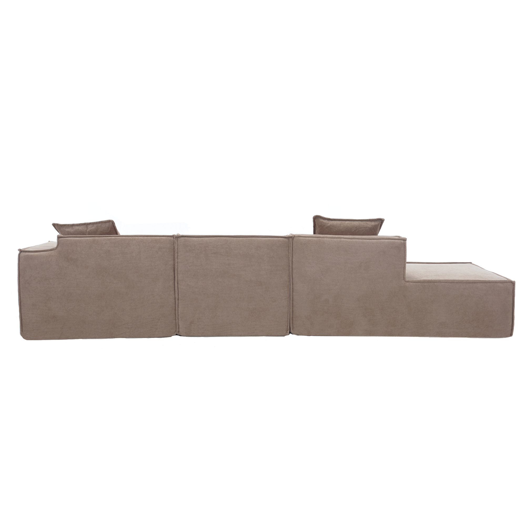 [VIDEO PROVIDED] Modular combination  sofa set, modern minimalist sofa, free installation sofa, L-shaped, Italian minimalist tofu block sofa,  Right-Hand Facing,Terrycloth fabric,Light Brown