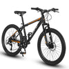 S26102 26 Inch Mountain Bike, Shimano 21 Speeds with Mechanical Disc Brakes, High-Carbon Steel Frame, Suspension MTB Bikes Mountain Bicycle for Adult & Teenagers