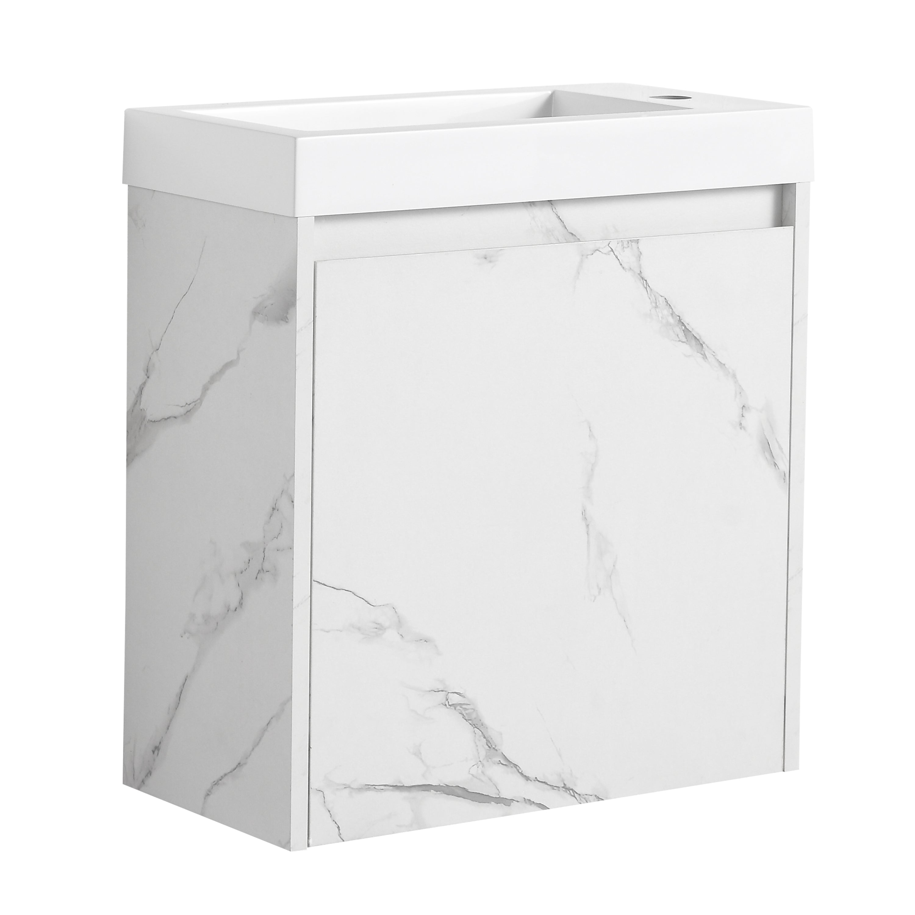 20'' Floating Wall-Mounted Bathroom Vanity with Resin Sink & Soft-Close Cabinet Door