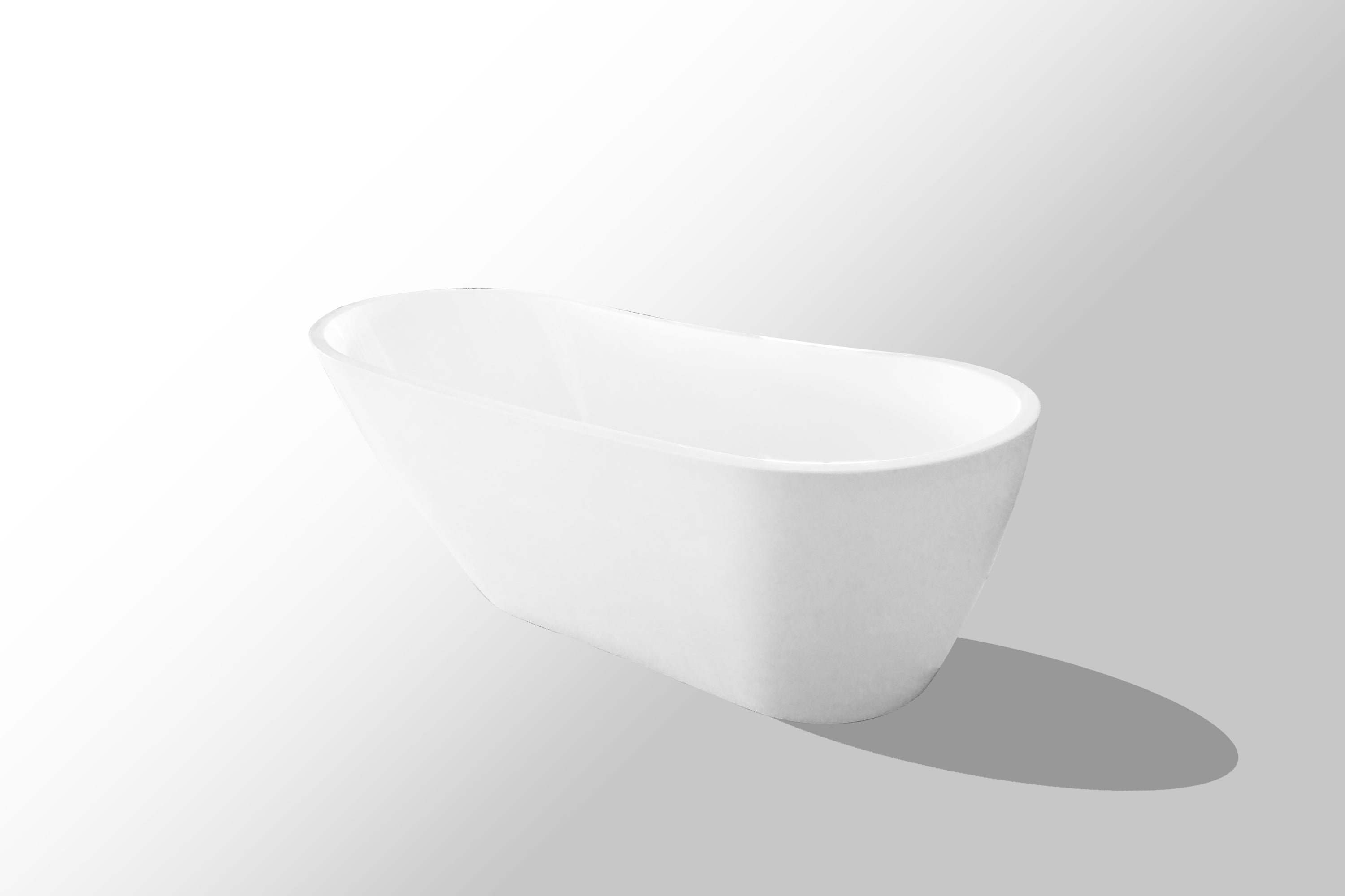 67" Acrylic Freestanding Slipper Bathtub: Gloss White Finish, Chrome Overflow & Pop-Up Drain