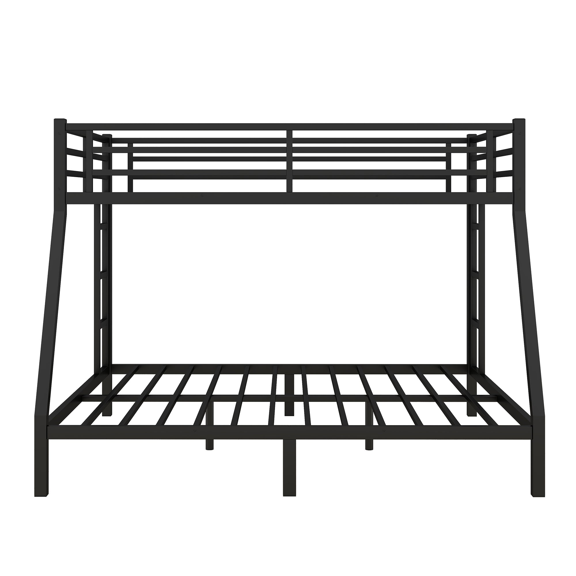 Metal Full XL over King Bunk Bed for Teens and Adults,Space-Saving/Noise Reduced/No Box Spring Needed, Black