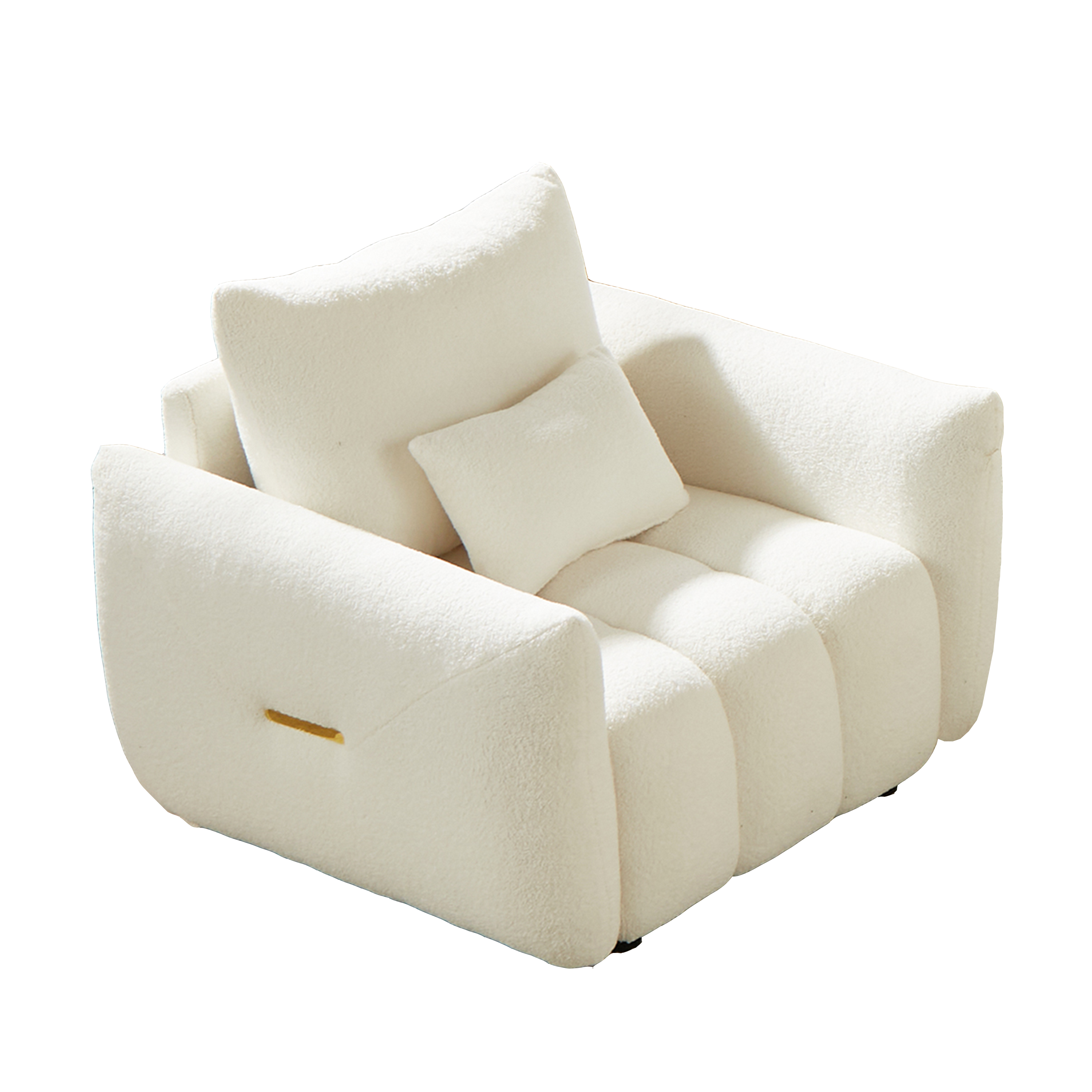 MH39.7''Teddy Fabric Sofa, Modern Lounge Chair, Upholstered with One Pillow for Apartment, Office, Living Room and Bedroom