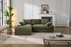 99*69" Modular Sectional Living Room Sofa Set, Modern Minimalist Style Couch, Upholstered Sleeper Sofa for Living Room, Bedroom, 2 PC Free Combination, Installation-free Sofa, L-Shape, Army Green