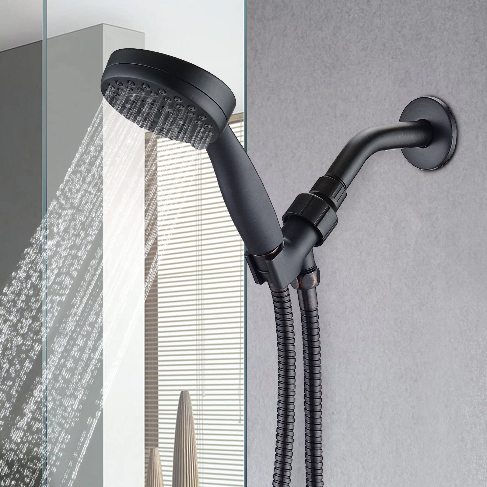 5 Mode Adjustable Settings Handheld Shower Head with Hose High Pressure Shower Heads