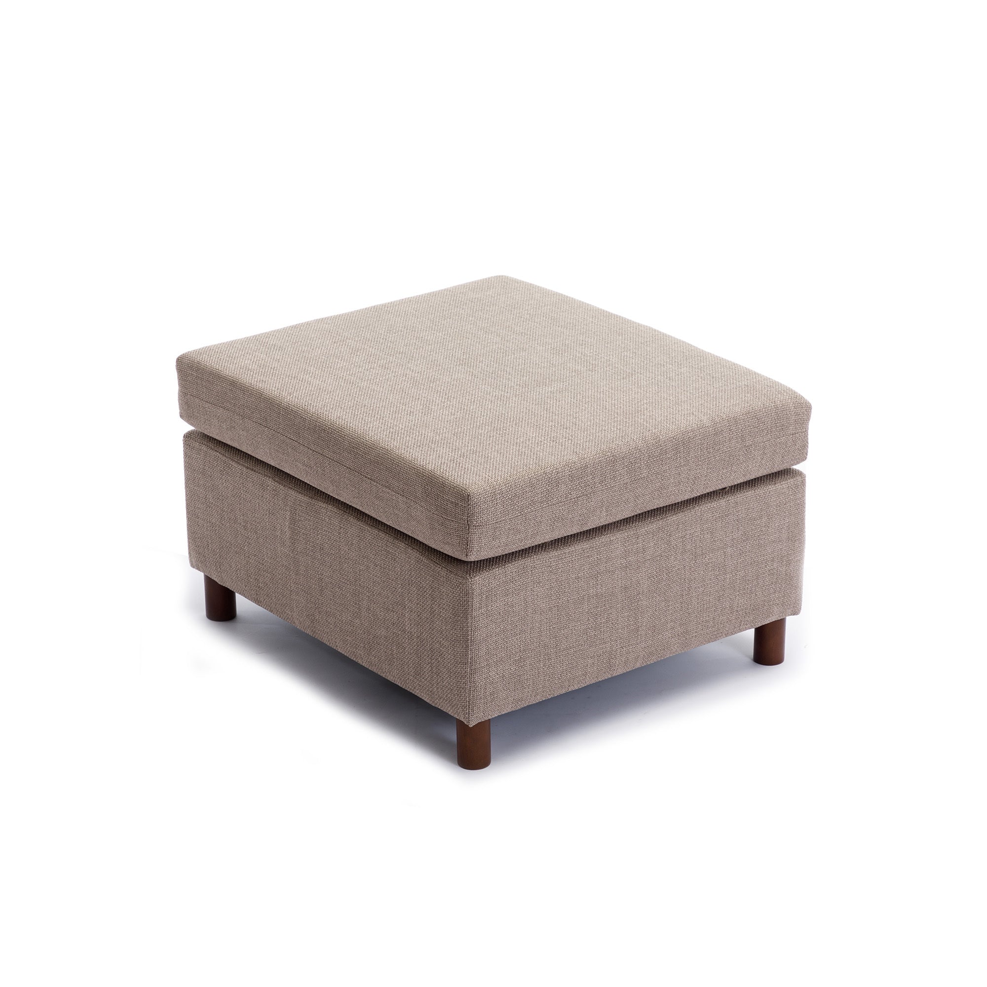 3 Seat Module Sectional Sofa Couch With 1 Ottoman for living room,Seat Cushion and Back Cushion Non-Removable and Non-Washable,Brown