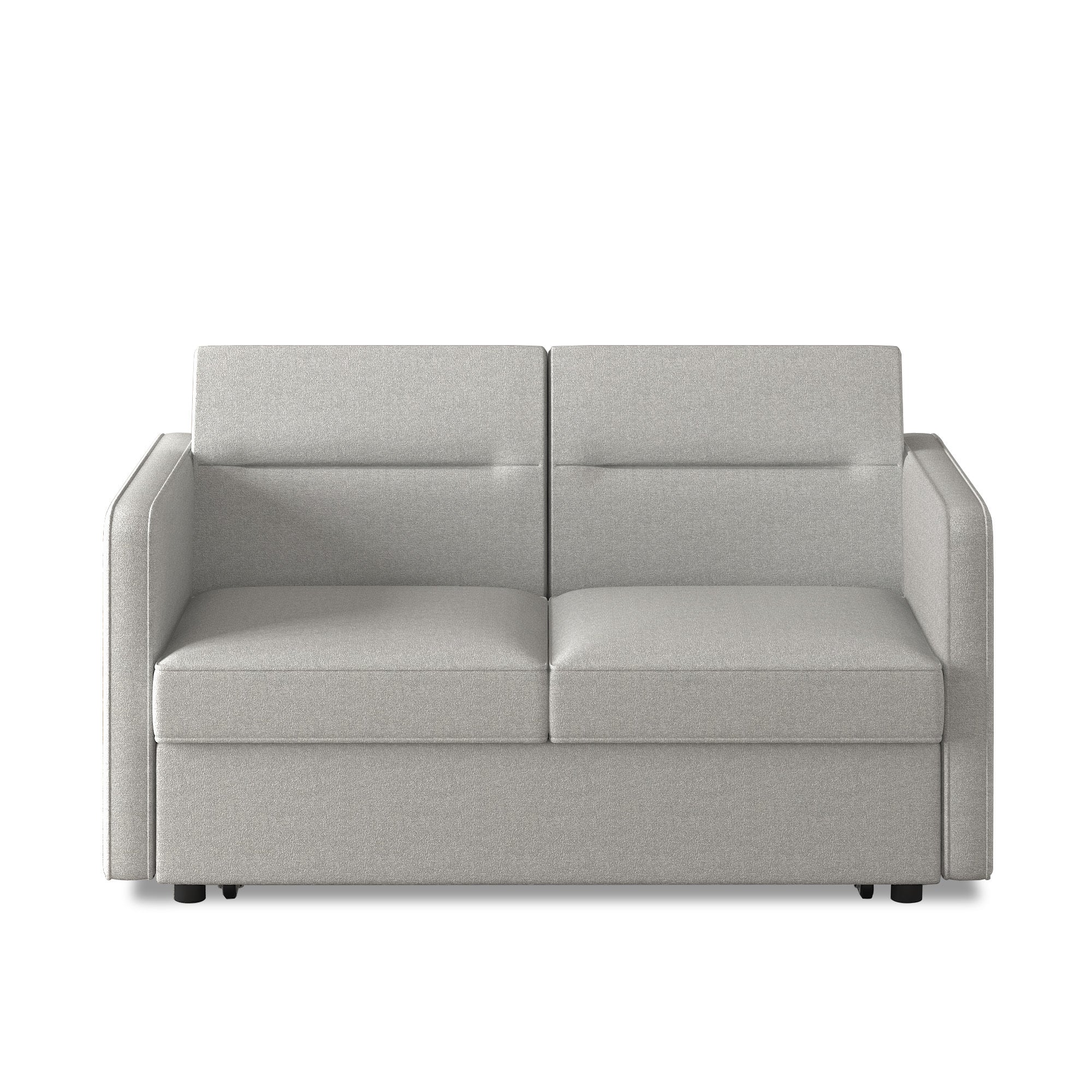 Loveseats Sofa Bed with Pull-out Bed,Adjsutable Back and Two Arm Pocket-Light grey(54.5"x33"x31.5")