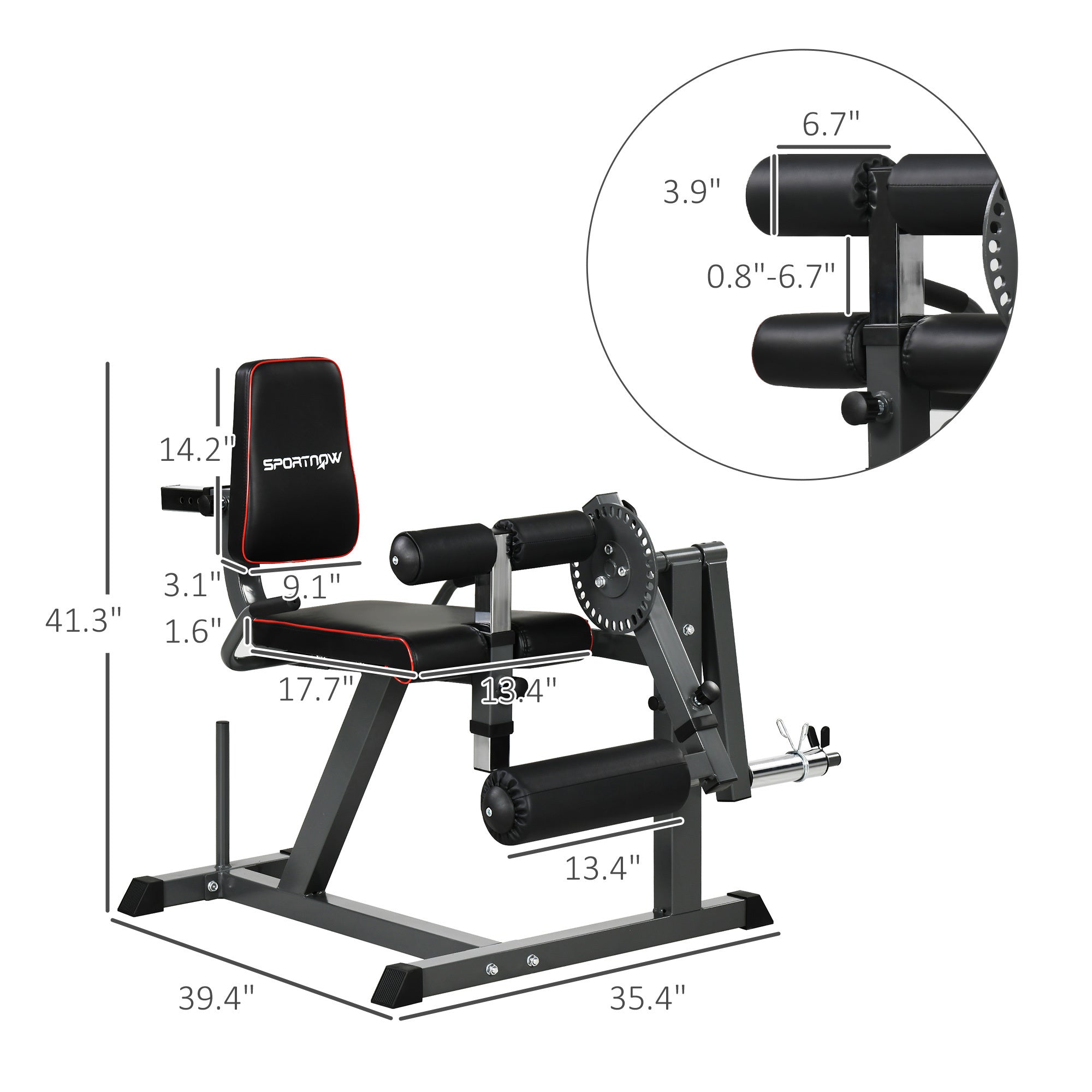 Soozier Seated Calf Raise Machine, Adjustable Leg Extension and Curl Machine with Plate Loaded for Hip, Thigh, Lower Body Workout