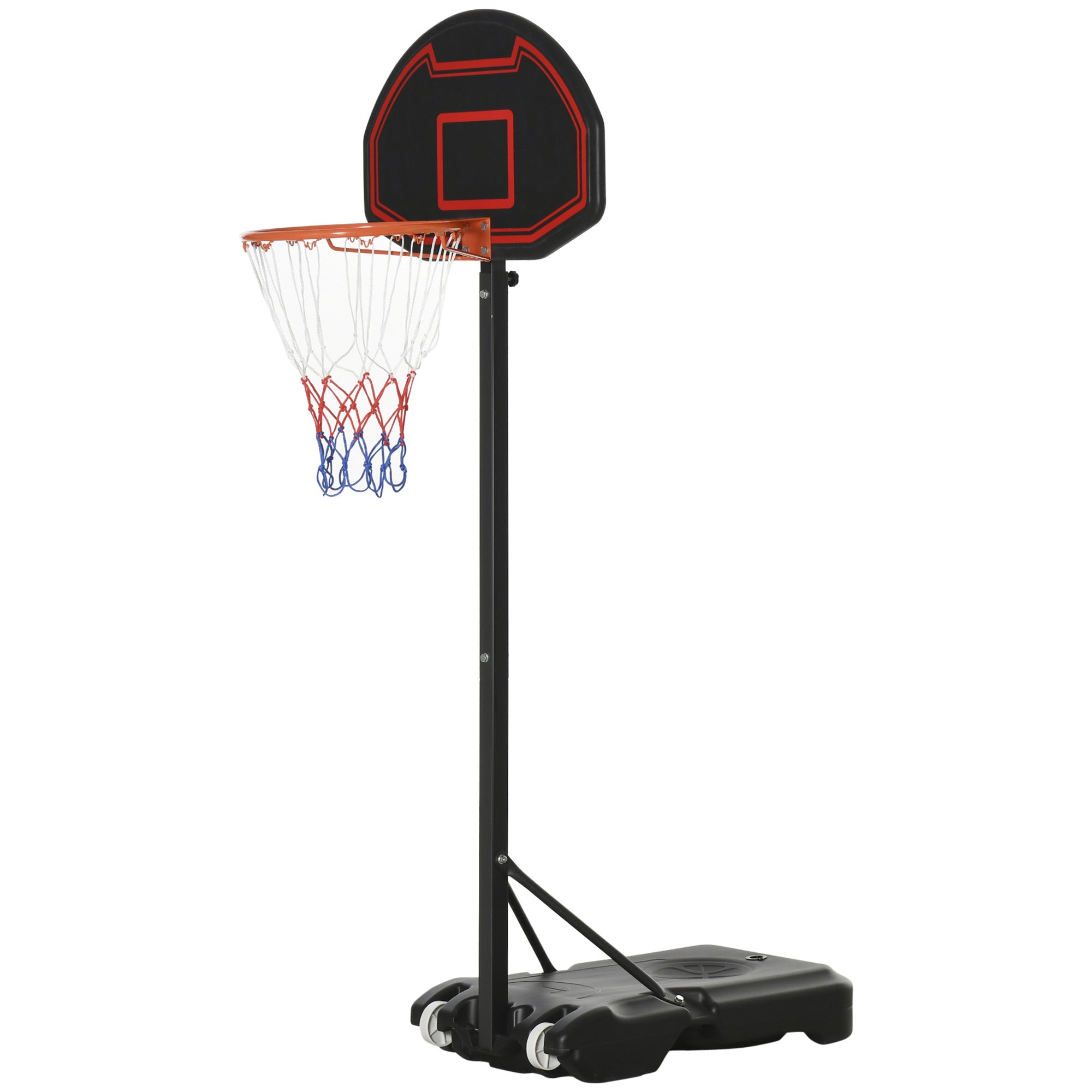 Soozier Portable Basketball Hoop Stand, 5.1-6.9ft Height-Adjustable Basketball System with 29'' Backboard and Wheels for Indoor and Outdoor Use, Black