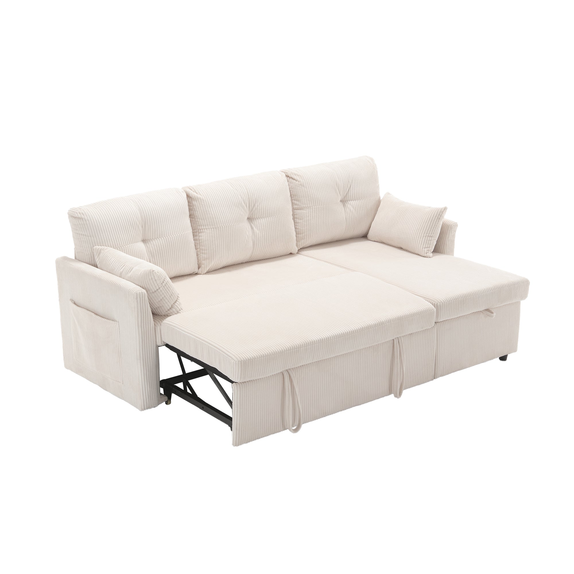 UNITED WE WIN-Furniture, modular L-shaped sofa, modular long sofa with reversible chaise lounge, Sofa bed, Sleeper sofa, modular sofa combination with storage seats.