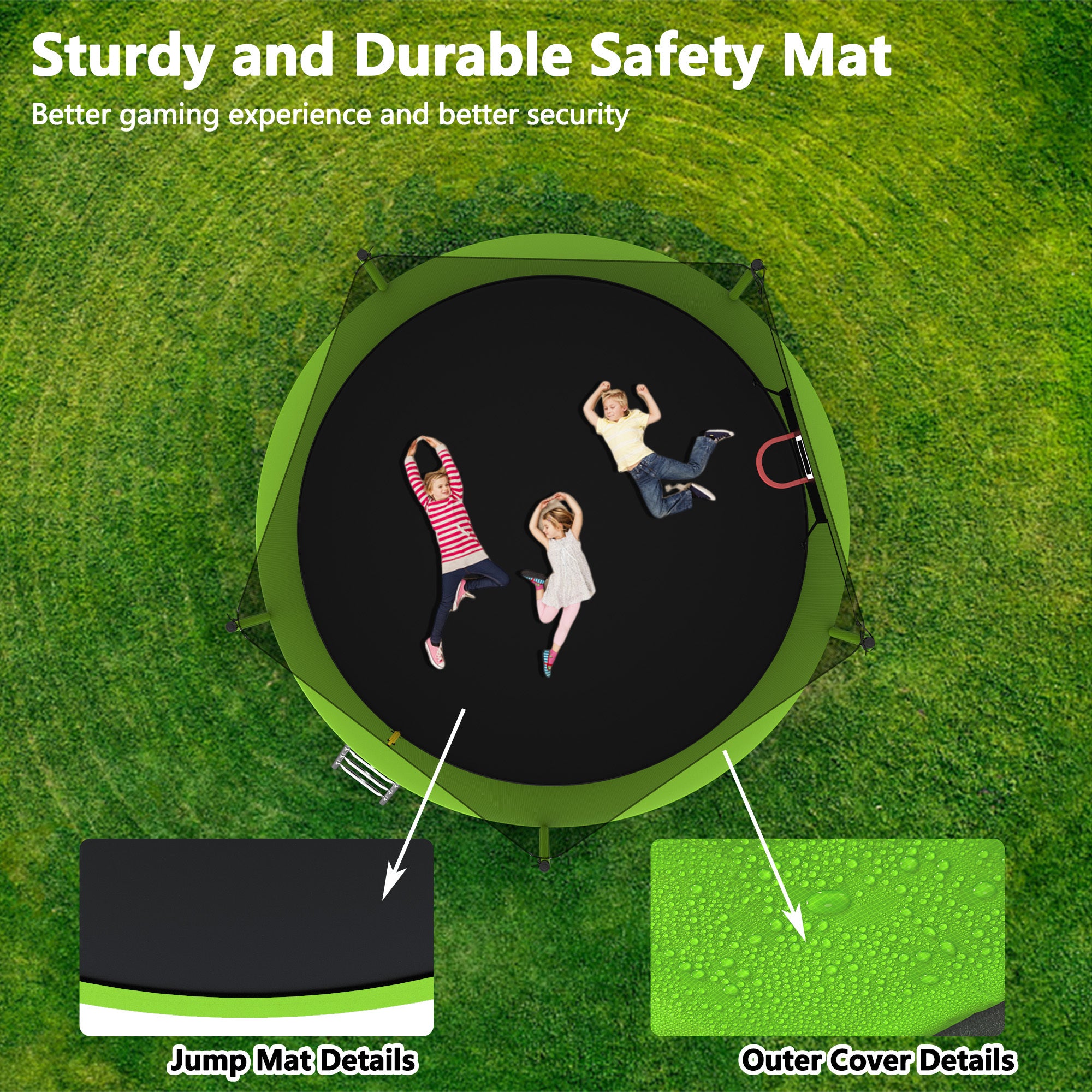 14FT Trampoline for Kids and Adults with Net, Outdoor Recreational Trampolines for Family