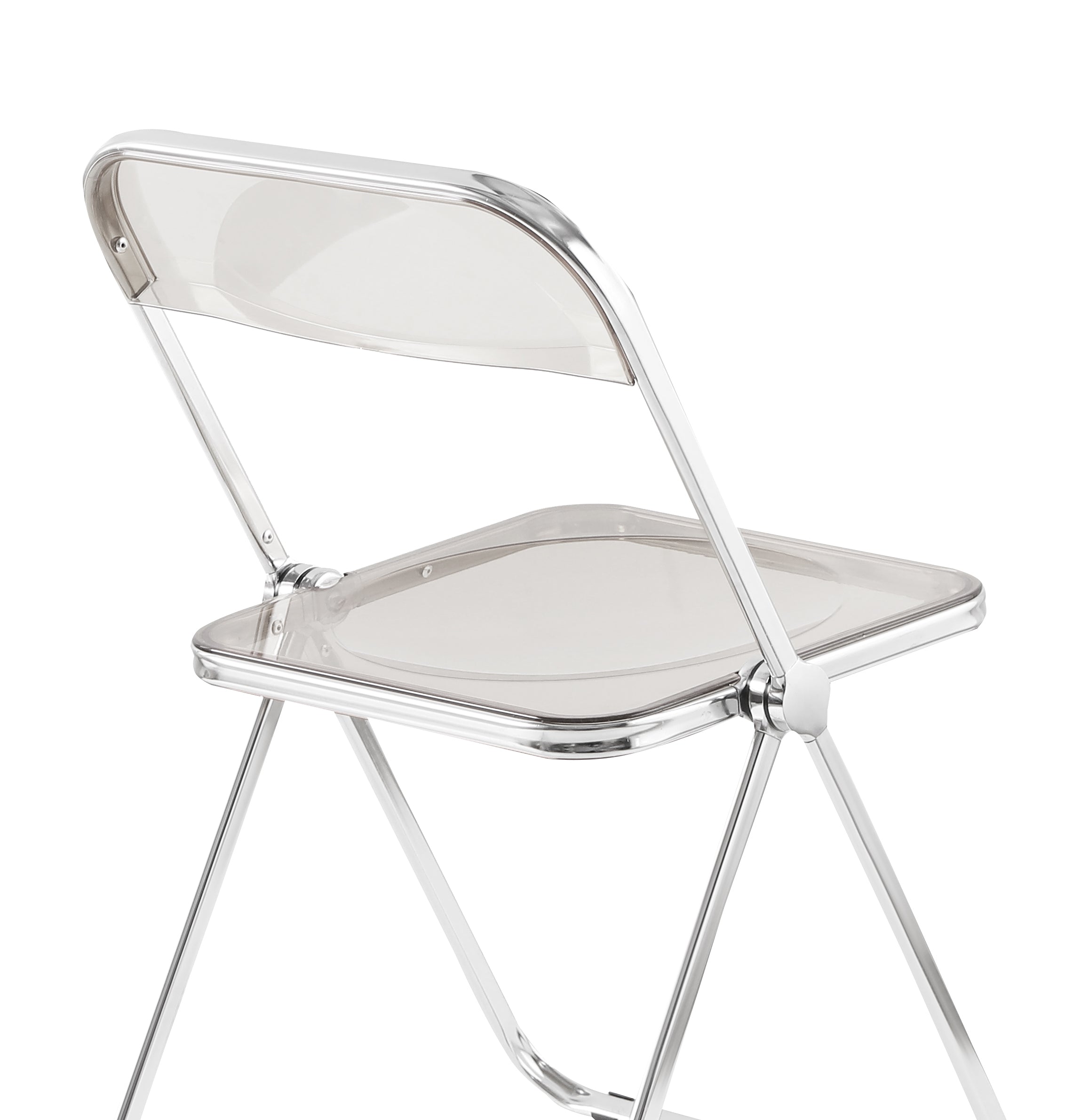 Folding Chair Transparent Chairs-Ghost Stackable Crystal Folding Chair-PC Plastic Living Room Seat-Chrome Frame and Foldable Acrylic Chair fo -O-Clear