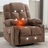 Massage Rocker Recliner Chair Rocking Chairs for Adults Oversized with 2 Cup Holders, USB Charge Port Soft Features a Manual Massage and Heat.(A+B)BROWN