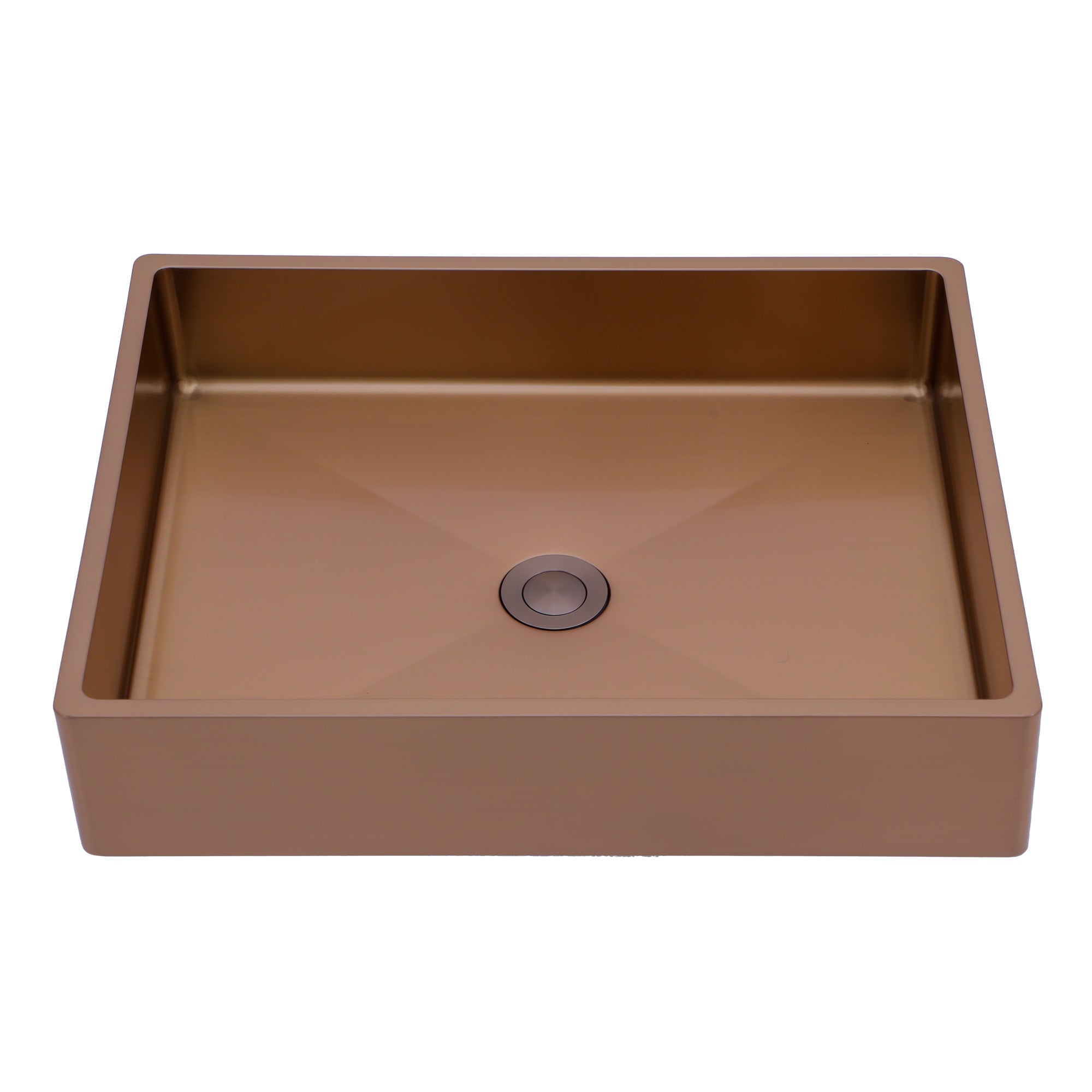 19"x15" Rose Gold Stainless Steel Bathroom Sink with Pop Up Drain
