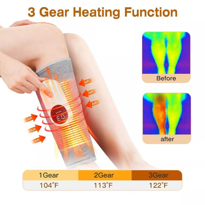 3 Modes Leg Massager Cordless Calf Air Compression Massager W/ Heat Pain Relief