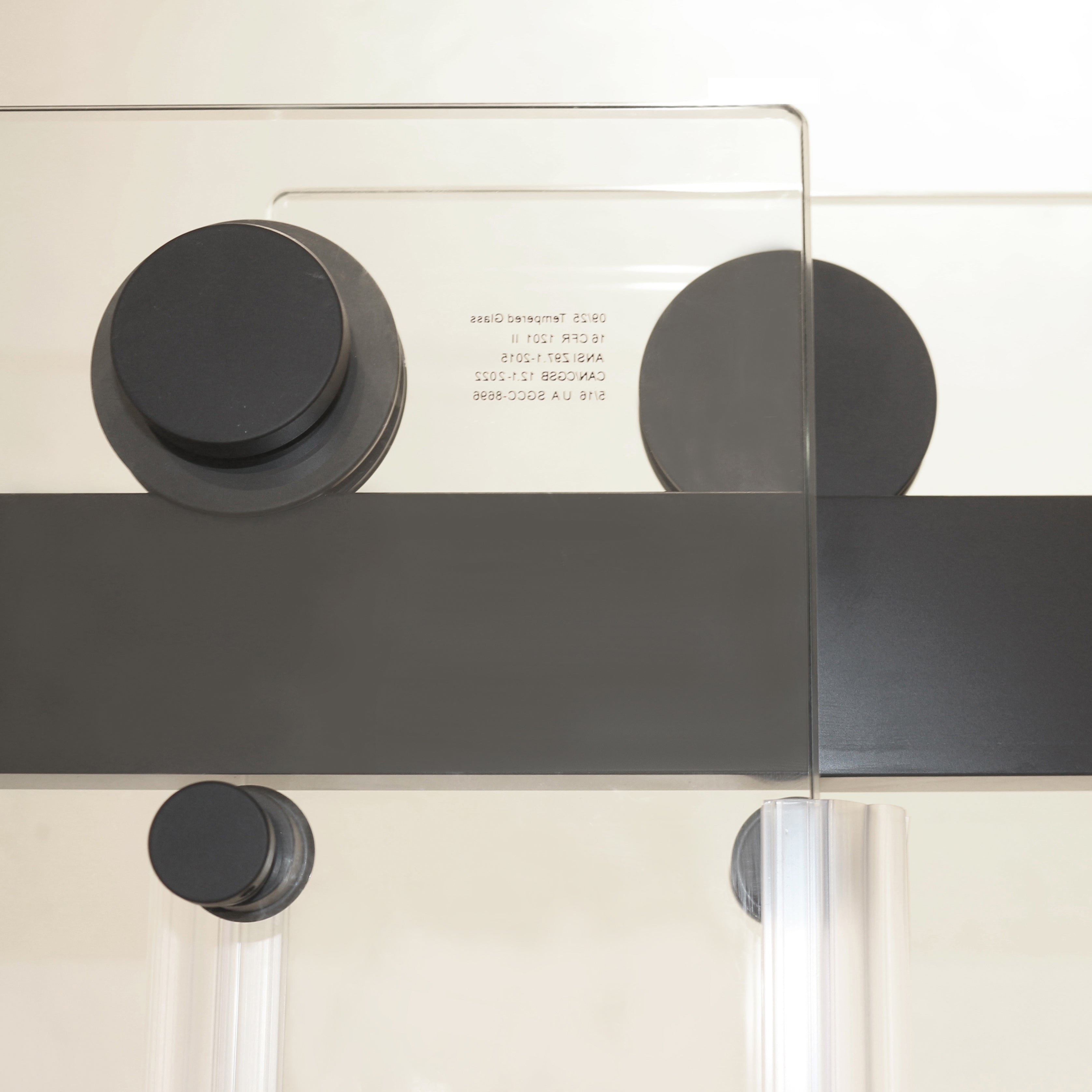 55-60 x 72-75 in Sliding Shower Door - 55-59 x 72 in / Matte Black / Frameless view 4
