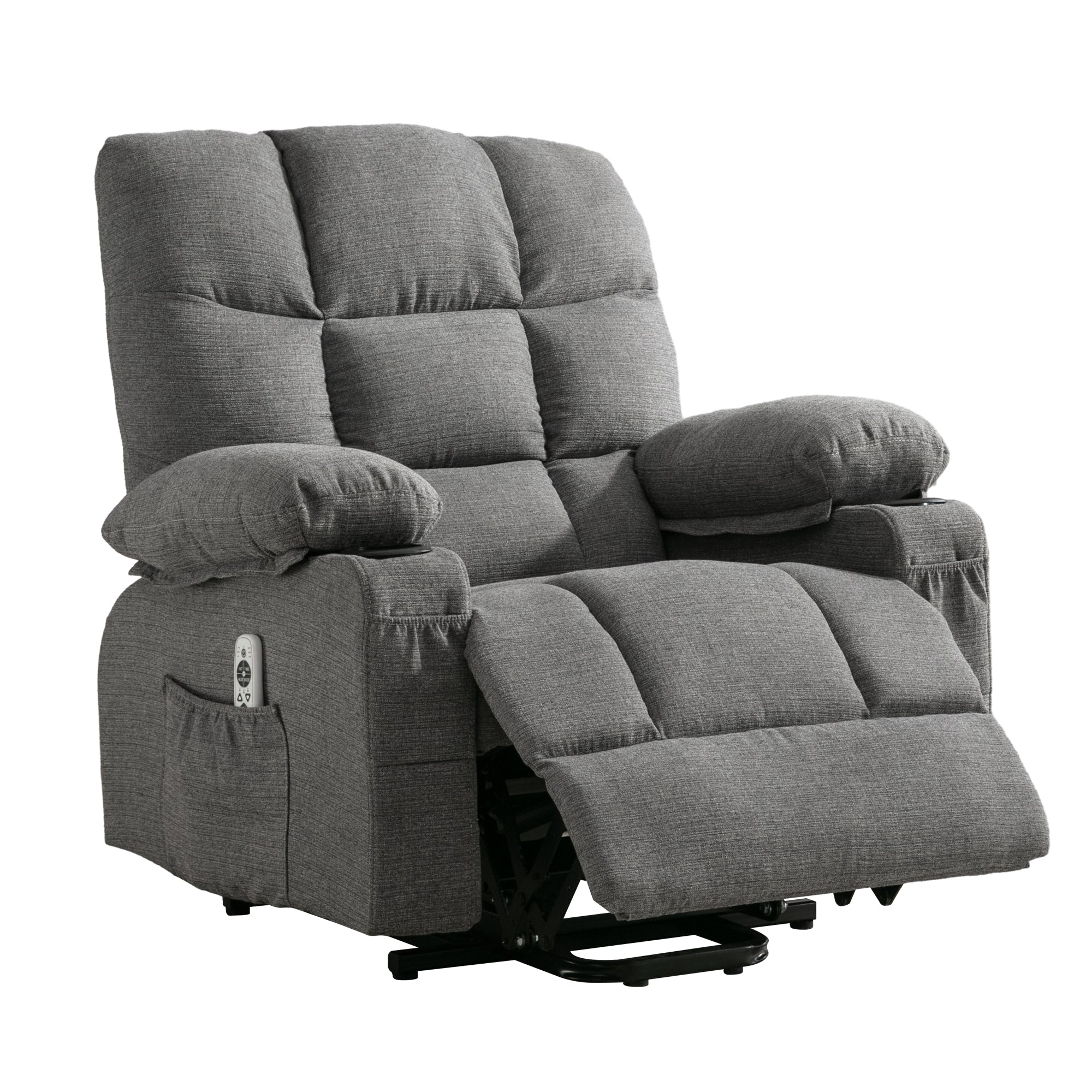 Power Lift Recliner Chair Recliners for Elderly with Heat and Massage Recliner Chair for Living Room with Infinite Position and Side Pocket,USB Charge Port.SMOKYGREY