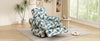 Green and brown manual swivel recliner rocker chair, front view