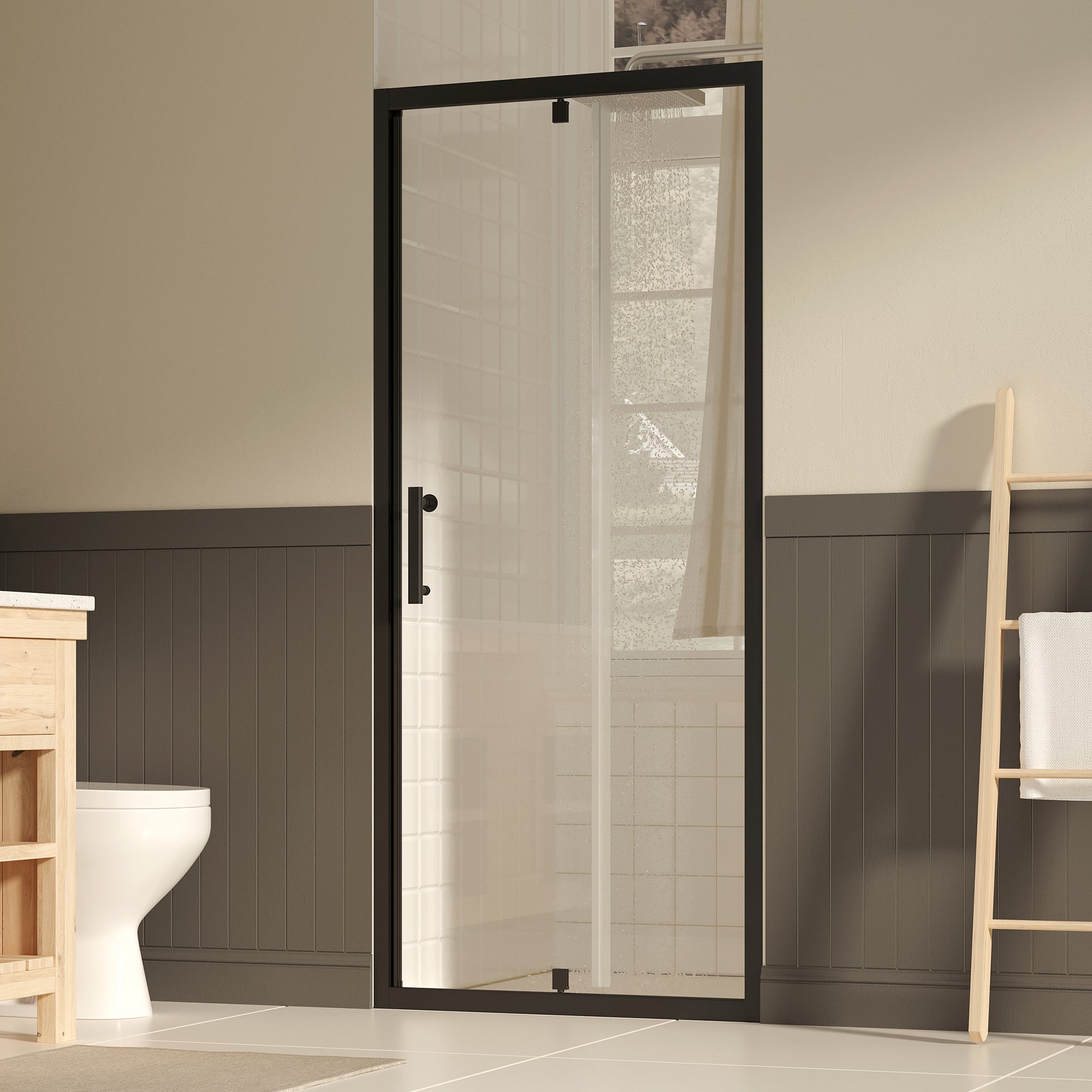 31-43 x 72 in Pivot Shower Door - 31-33 x 72 in / Matte Black view 1