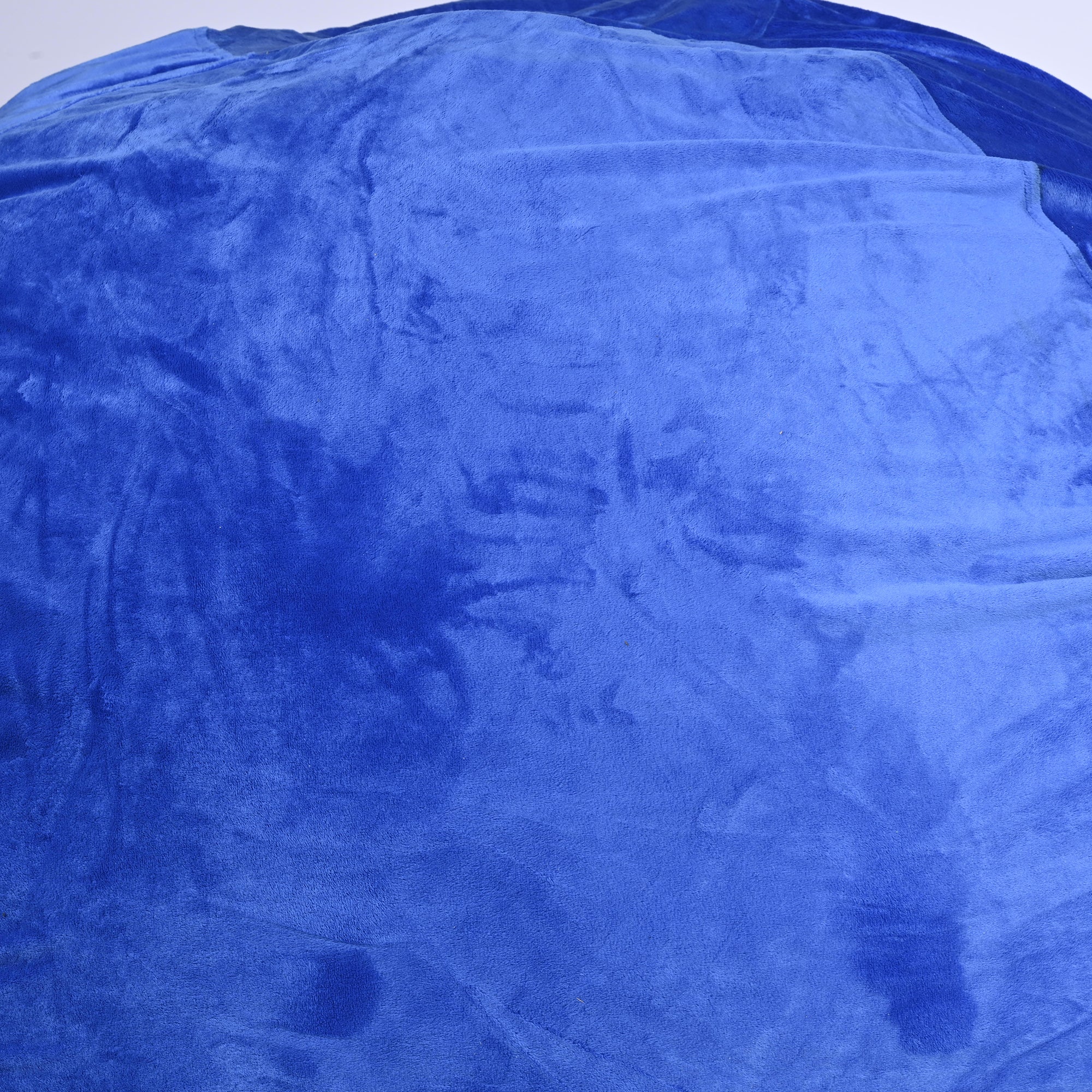 Minky Velvet Bean Bag Chair, Blue-4ft Plush Floor Chair for Kids and Adults w/ Washable Cover, Lounge Chair with Stretchable Fabric, Comfy Bedroom Chair, Filled with Shredded and Memory Foam.