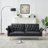 67.71 Inch Faux leather sofa bed with adjustment armres