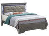 Transitional Style King Bed In Metallic Black