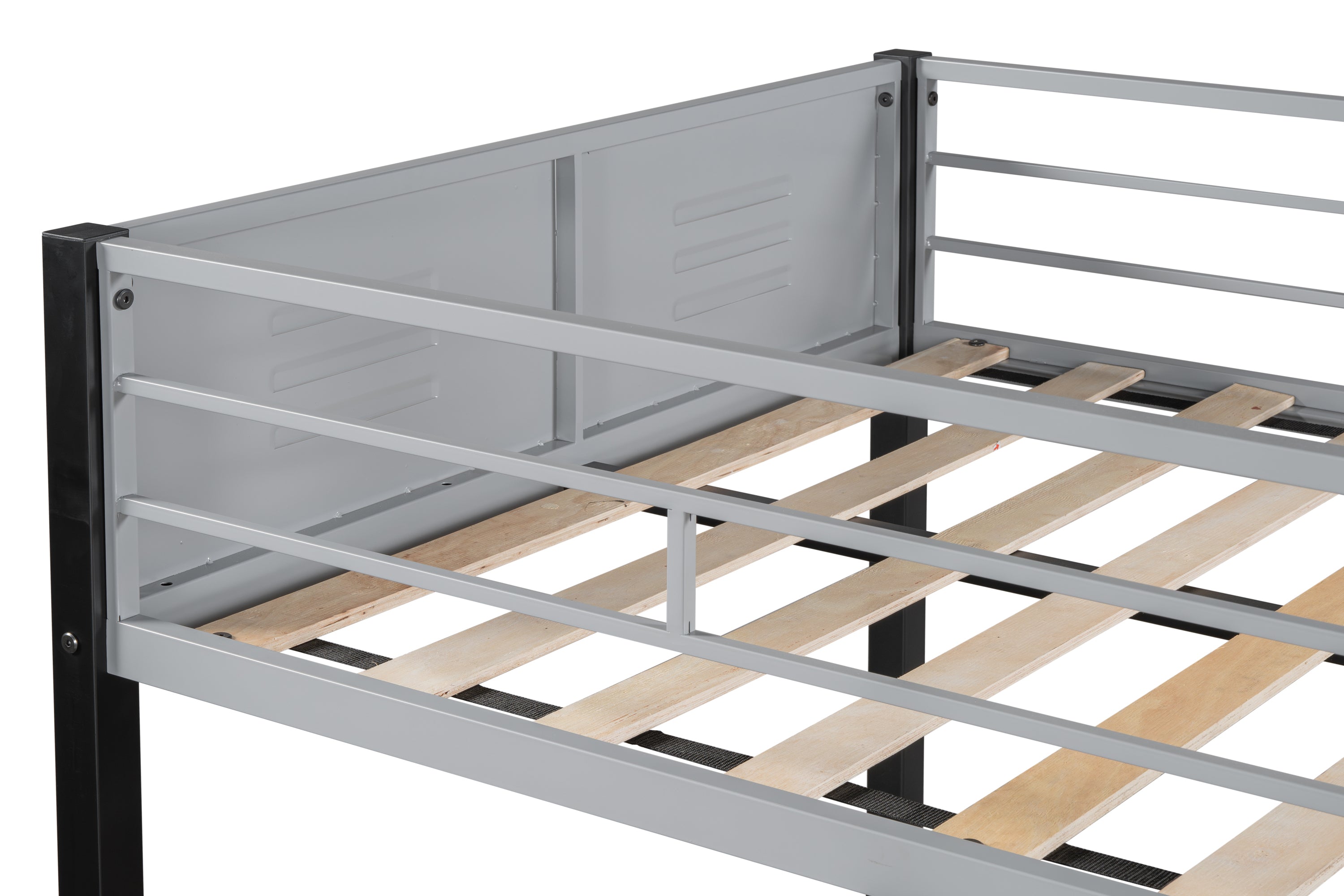 Triple Bunk Bed with Vent Board/ Sturdy Metal Frame/ Noise-Free Wood Slats/ Separatable into three beds/ No Box Spring Needed