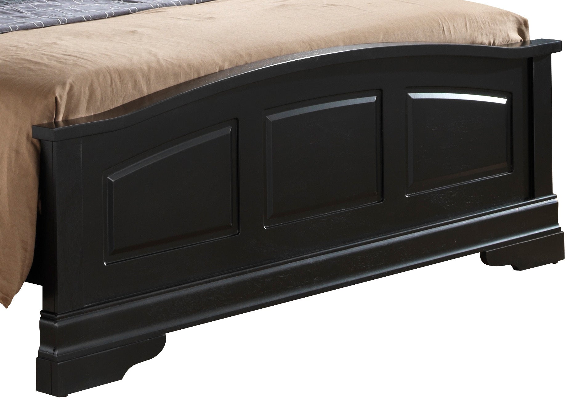 Elegant Black Traditional Queen Bed