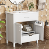 30-inch bathroom vanity with ceramic sink, front view