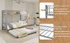 Silver metal triple bunk bed frame, twin size, front view