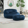 COOLMORE Bean Bag Chair, Floor Sofa with Handle,Accent Sofa Chair with Ottoman for Gaming Reading Relaxing (Navy)