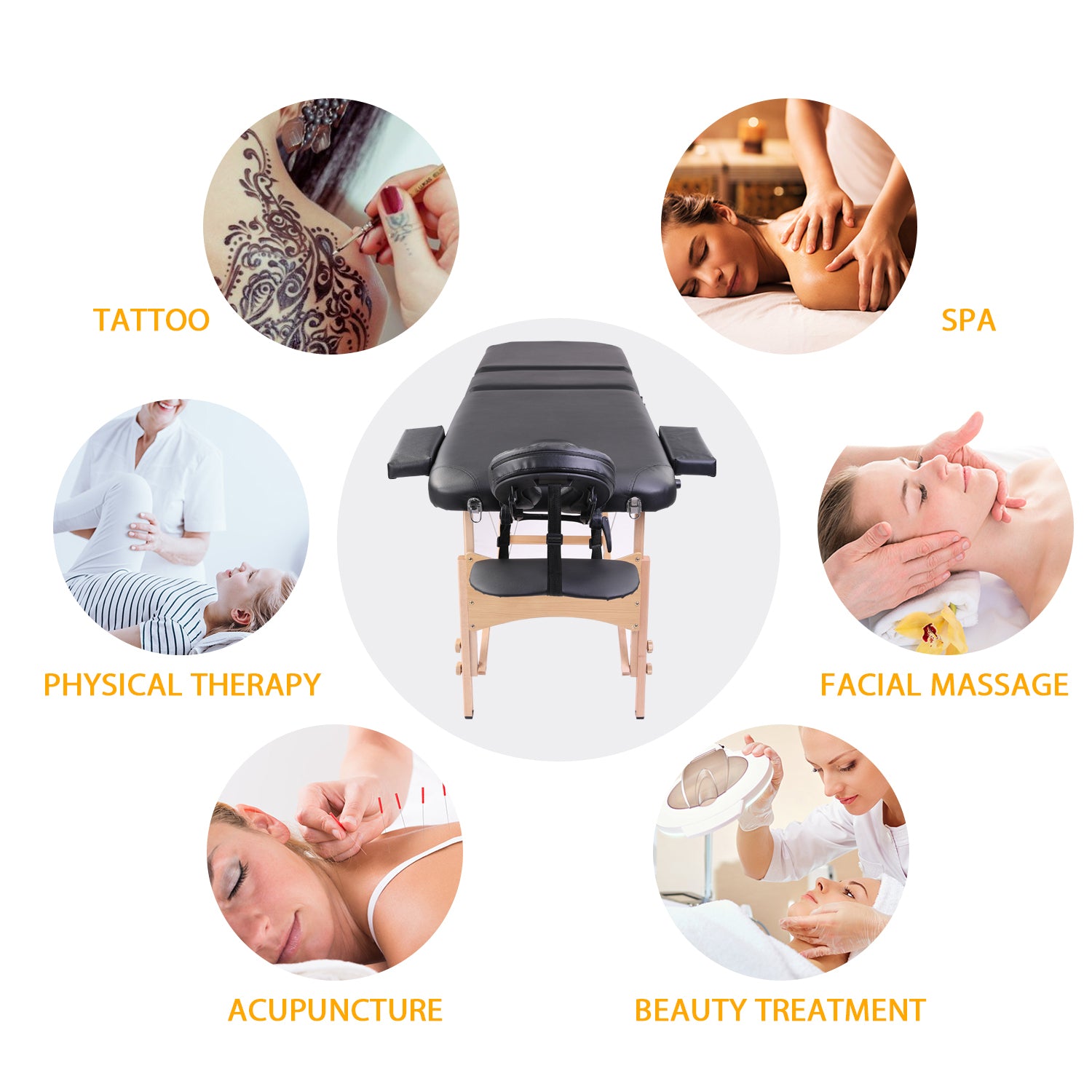 Massage Table Portable Massage Bed Lash Bed with Carrying Case SPA Table Height Adjustable, Salon Bed Face Cradle Bed