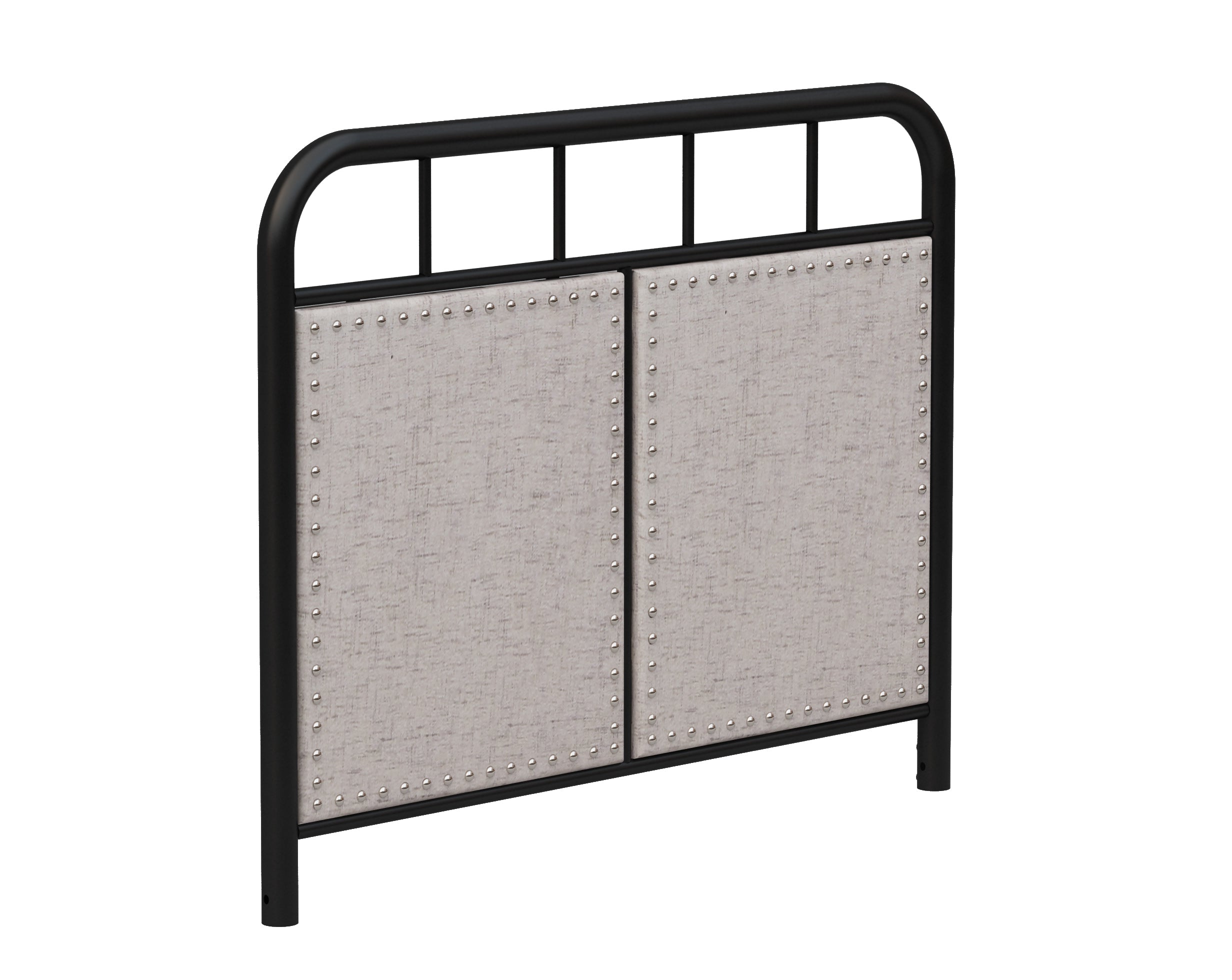 Twin Size Linen Upholstered Platform Metal Bed Frame with  fabric Headboard and Footboard