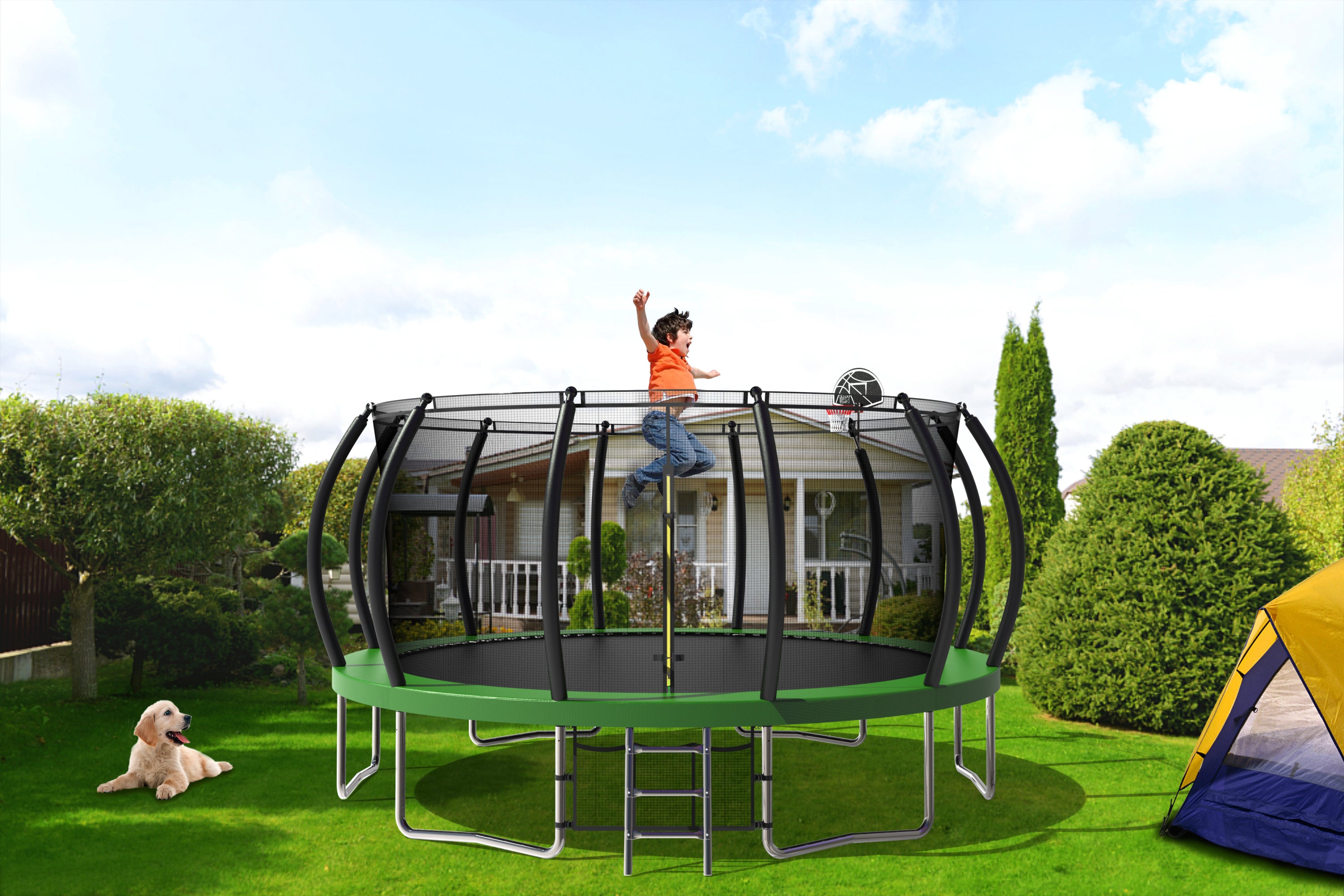 16FT Trampolines green