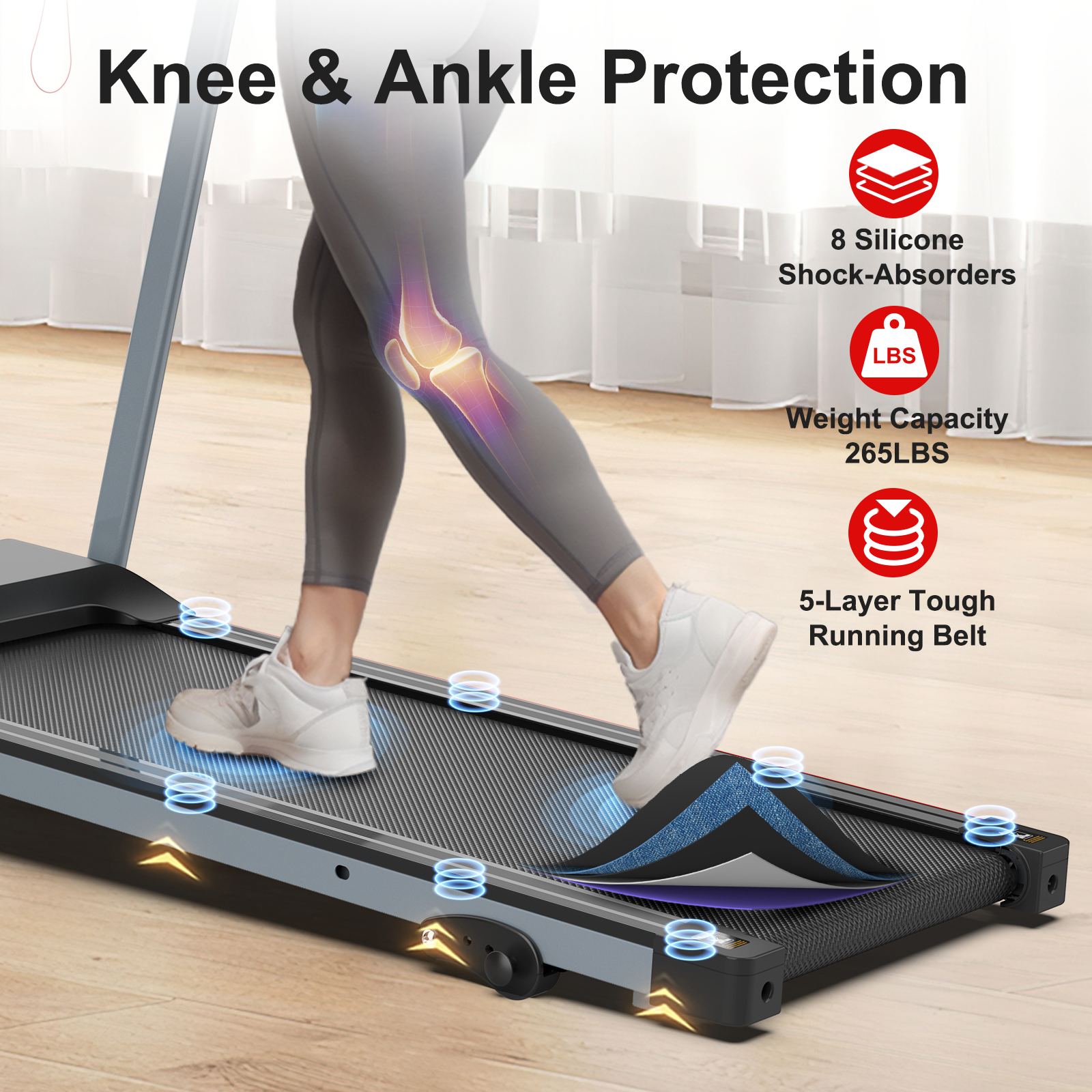 Folding Treadmill with Incline 2.5HP 12KM/H Electric Treadmill for Home Foldable, Bluetooth Music Cup Holder Heart Rate Sensor Walking Running Machine for Indoor Home Gym Exercise Fitness