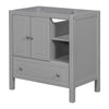 30" Bathroom Vanity Base Only, Solid Wood Frame, Bathroom Storage Cabinet with Doors and Drawers, Grey