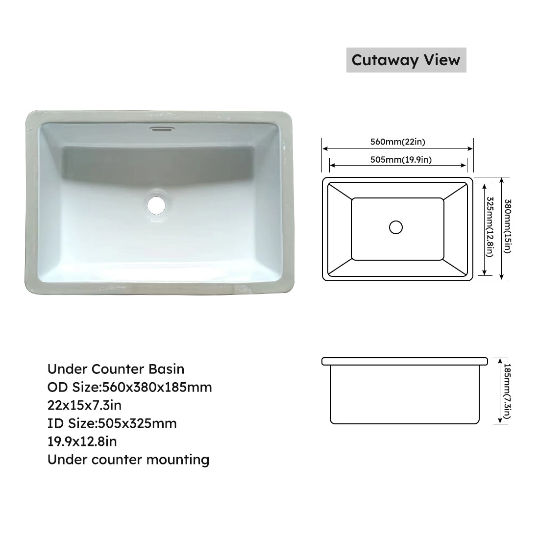 31 Inch Marble Vanity Top, Bathroom Vanity Top with Undermount Rectangular Middle Sink and 4" Height Backsplash, Pre-Drilled 8 Inch Faucet Hole Spread Vanity Top, Carrara white with veins