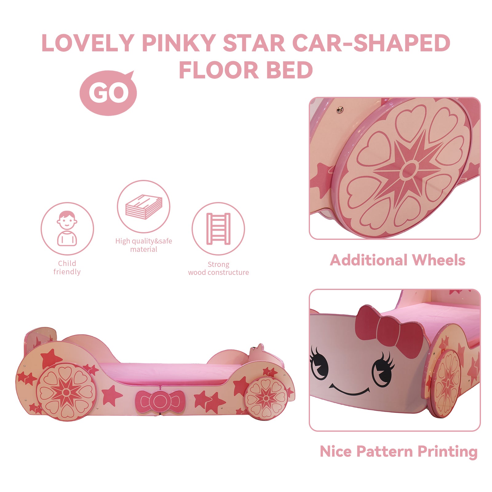 Little Star Cartoon Car Bed