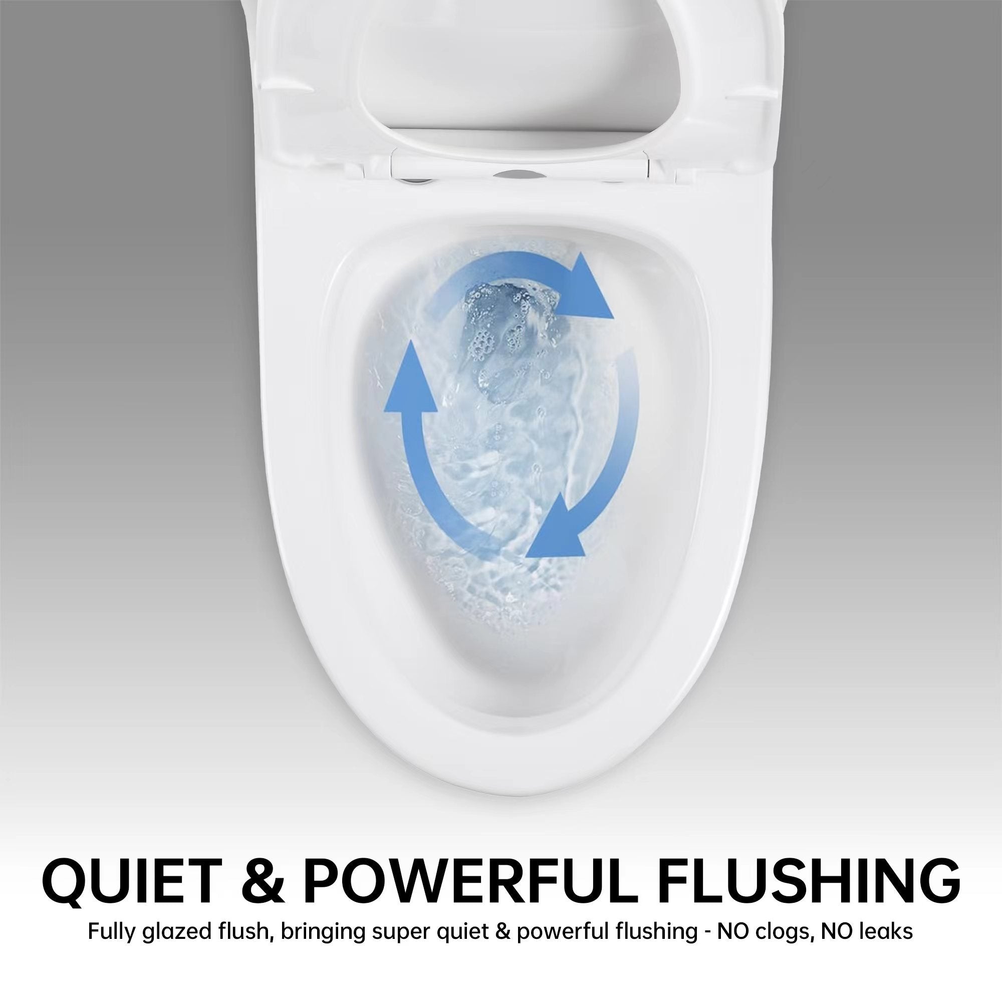 1.1/1.6 GPF Elongated Comfort Height Super Quite Flushing Floor Mounted One-Piece Toilet, CUPC Certified, WaterSense Cetified, Ceramic, White Color, Soft Close Seat